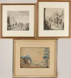 Drie 19e eeuwse aquarellen, Divers, Drie 19e eeuwse aquarellen