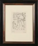 Asger Jorn, Stranger in village, Ets op papier