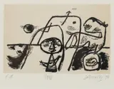 Guillaume Corneille, Figuren, 1998, Lithografie op papier