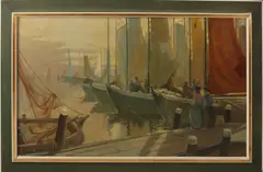 Bernard Leemker, Haven Volendam, Olieverf op linnen
