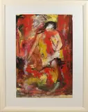 Helen Sieger, Twee schimmende figuren, Aquarel op papier