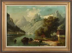 A. Peters, Oostenrijks berglandschap, 1878, Olieverf op linnen