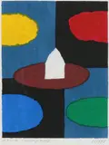 Harry Gerritz, Abstracte figuratieve voorstelling, 2002, Litho op papier