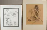 H. Euverman, 2x Naakt compositie, Tekeningen op papier