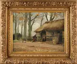 Charles P. Gruppé, Boerenschuur, Olieverf op paneel