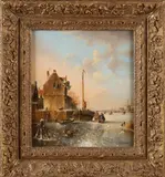 Hollands ijsgezicht by Anton Nicolaas Marie Karssen, Olieverf op paneel, offered Oct 2019