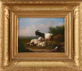 Carpentero, Landschap met schapenfamilie, Olieverf op paneel