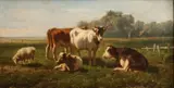 H. Savrij Fec., Zonnig landschap met koeien, Olieverf op linnen