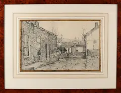 H.C.A. Paradies, Brandersbuurt Schiedam, Potlood tekening op papier