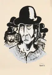 Die Prediger by Onduid. gesig., Plakkaatverf op papier, offered Oct 2019