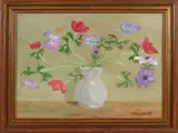 J. van Calker, Vaas met anemonen, 1937, Olieverf op linnen
