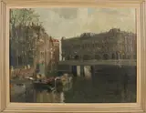 H. Welters, Stadsgezicht Rotterdam, Olieverf op linnen