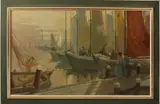 Bernard Leemker, Haven Volendam, Olieverf op linnen