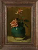 Marie v.d. Hem, Gemberpot met rozen, Olieverf op linnen