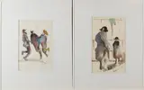 Joodse figuren by Twee maal Shmuel Katz? 1926 -, Aquarellen op papier, offered Oct 2019