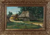 Gerrit Bakker, Drentse plaggenhut, Olieverf op paneel