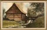 Peter Meurs, Twentse watermolen, Olieverf op linnen