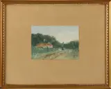 J.H. Doeleman, Figuren op landweg, Aquarel op papier