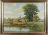 W. Böhme-Brauer, Duits landschap, Olieverf op linnen