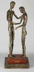 Groot bronzen sculptuur, Naakte vrouw en man
