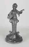 Vrouw met mandoline by Antiek tinnen Jugendstil figuur, offered Oct 2019
