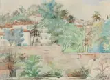 Stadsgezicht mediterrane by J. Carin of Corin, Aquarel op papier, offered Jun 2019
