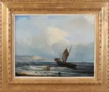 Nicolaas Riegen, Engels kustgezicht, Olieverf op linnen