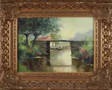 M. Ottee, Bruggetje bij Giethoorn, Olieverf op linnen