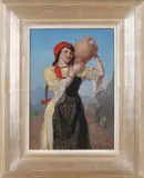 Louis Soonius, Mediterrane vrouw met kruik, 1917, Olieverf op paneel