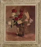 Willy Paes, Vaas met rozen, 1942, Olieverf op linnen
