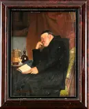 Hugo Kotschenreiter, Slapende monnik, Olieverf op paneel