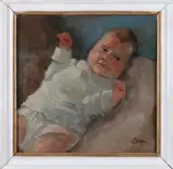 Wim Steijn, Babyportret, Olieverf op linnen