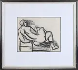 Bob Stork Damen, Vrouwelijk naakt, Houtskool op papier