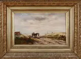 François Pieter ter Meulen, Hollands strandgezicht met strandjutters, Olieverf op linnen