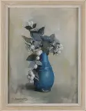 Lies Arntzenius, Vaas met sneeuwbes, Gouache op papier