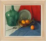 Cornelis Nierop, Stilleven met glas, fruit, koper en tin, Olieverf op linnen
