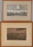 Twee antieke gravures, 17e - 18e eeuw, Twee antieke gravures