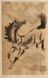 Schau Pi Tuing, Paard, Ets op papier