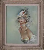 Dame met hoedje by Giorga Guinegault? Franse School, Olieverf op linnen, offered Jun 2019