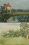 2x Landschap by Twee maal Meinert Volkers, Olieverf op linnen, offered Jun 2019