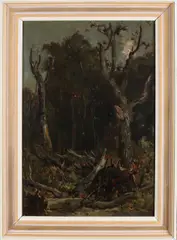 Bosgezicht by Theo Goedvriendt, Olieverf op paneel, offered Jun 2019