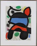 Gesigneerd Miro, Abstracte voorstelling, Lithografie op papier