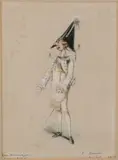 J. Grenier, Hofnar met brief, Lithografie op papier