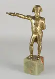 Vergulde messing Napoleon op onyx basement, 1920
