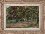 D.J. van Haaren, Ruiters in het Vondelpark Amsterdam, Olieverf op linnen