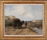 Boer met paardenkar in duinen by Willem George Frederik Jansen, Olieverf op linnen, offered Apr 2019