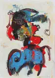 Jan te Wierik, Fantasie figuur, Acryl op papier