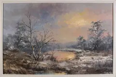Jan Bévort, Bosven in de winter, Olieverf op linnen
