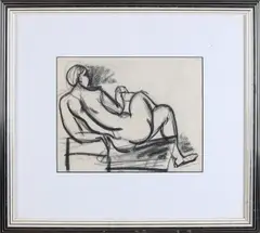 Bob Stork Damen, Vrouwelijk naakt, Houtskool op papier