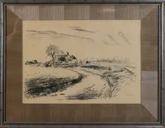 Jan Altink, Gronings landschap, Lithografie op papier